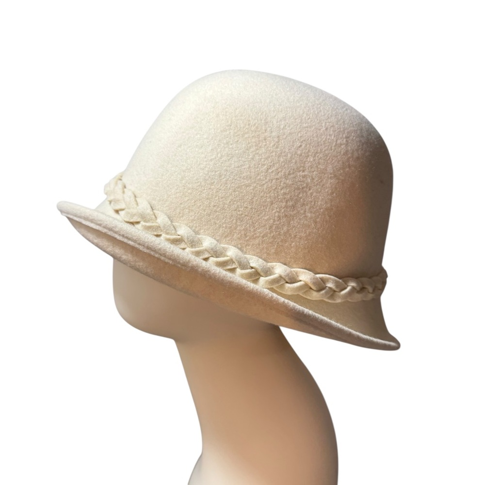 Collection XIIX Cream Braided Felt Cloche Hat - Picture 2 of 8